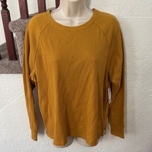 HONEYDEW INTIMATES Women’s Waffle Knit Mustard Yellow Long Sleeve Top Medium NWT